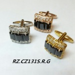 Crystal zircon cufflink