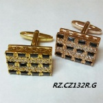 Crystal zircon cufflink