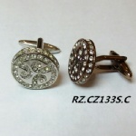 Crystal zircon cufflink