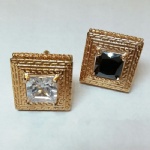 Crystal zircon cufflink