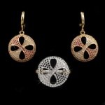 Silver jewelry set with micro pave setting with cz