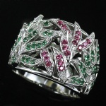 Corlored silver ring