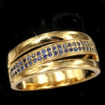 Gold plated ring with sapphire stone
