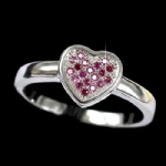 silver heart  ring with cz