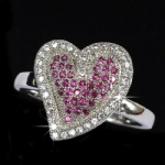 Big heart ring with cz stone