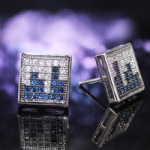 Silver earring micro setting with cz