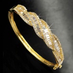 Silver bangle with gold plating
